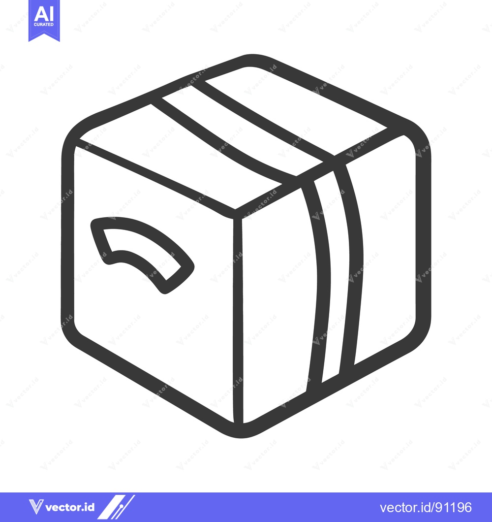 Premium Vector of An isometric view of a simple box with tapes on top