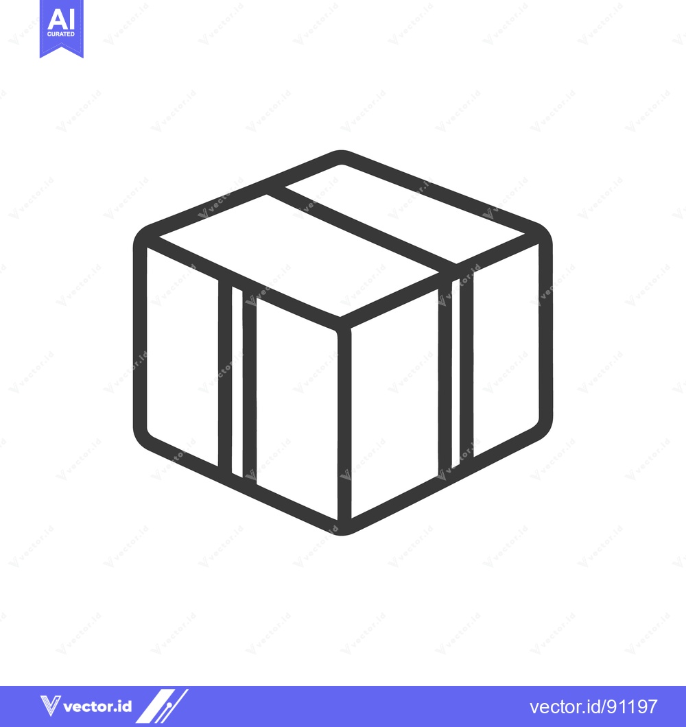 Premium Vector dari A simple vector illustration depicting a closed cardboard box