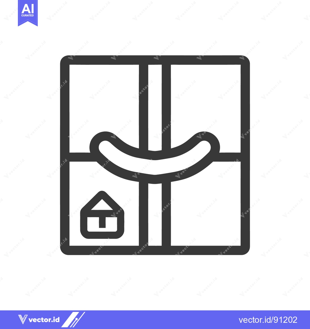 Premium Vector of An outlined graphic depiction of a packaged gift ready for delivery