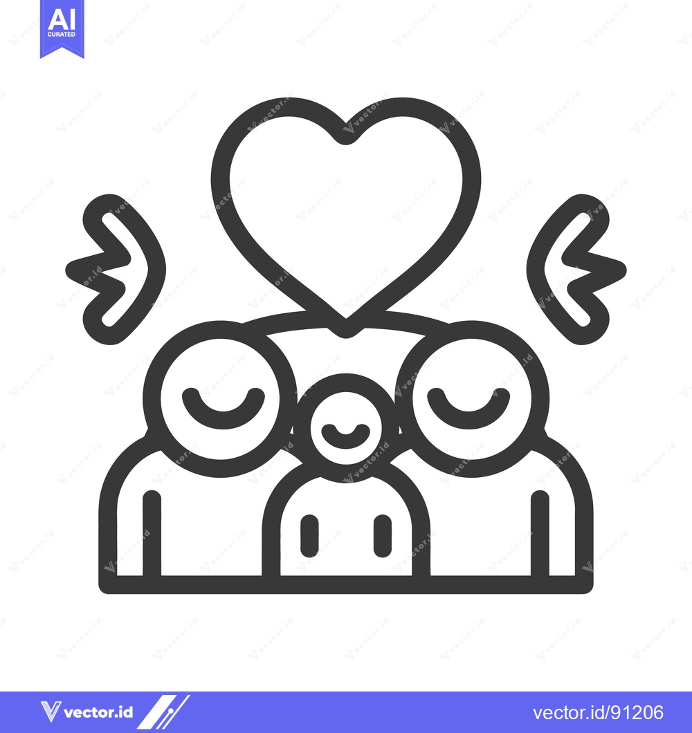 Premium Vector of A graphic depiction shows family and love combined together