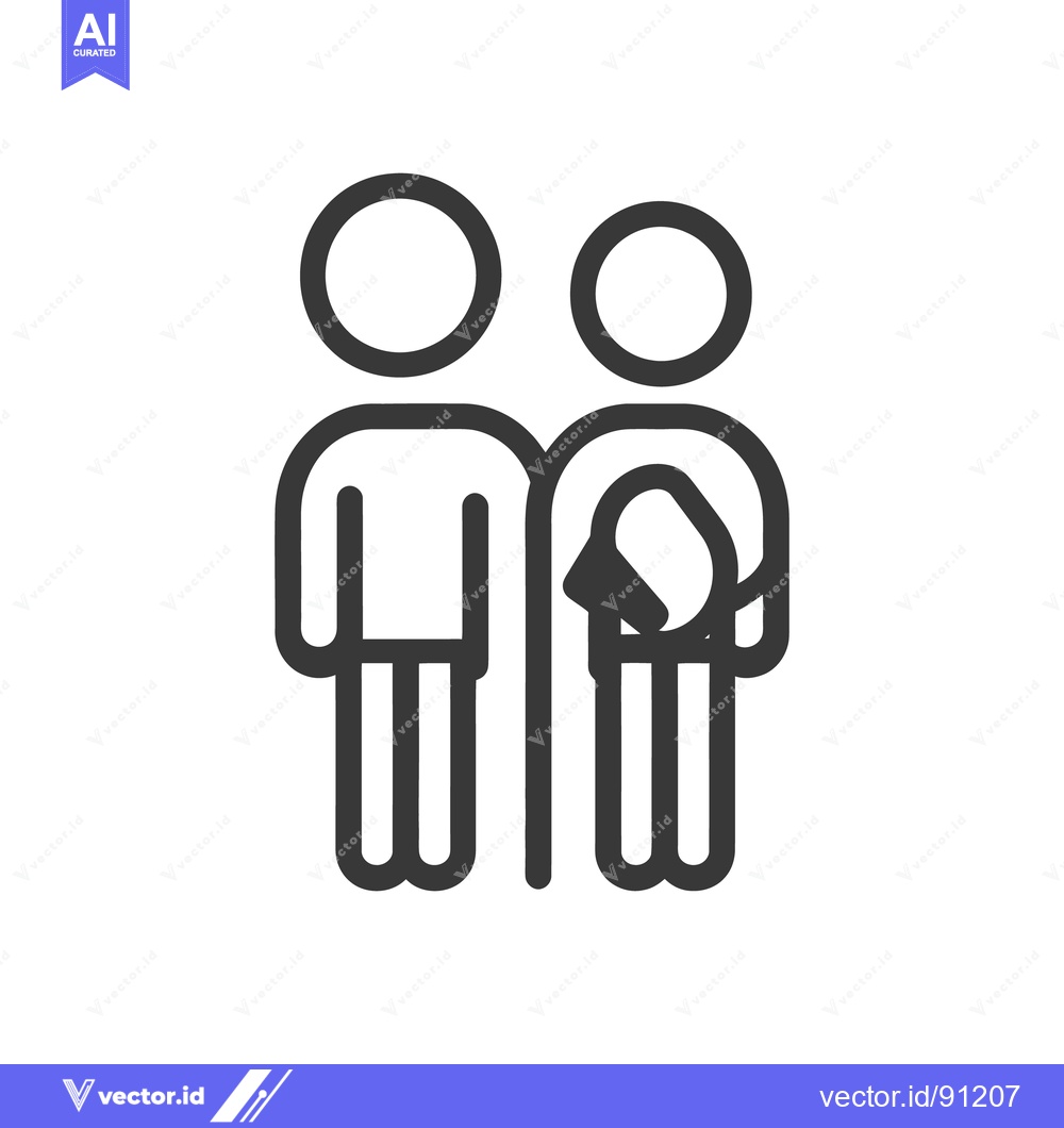 Premium Vector dari Two figures standing close together with each other in a line