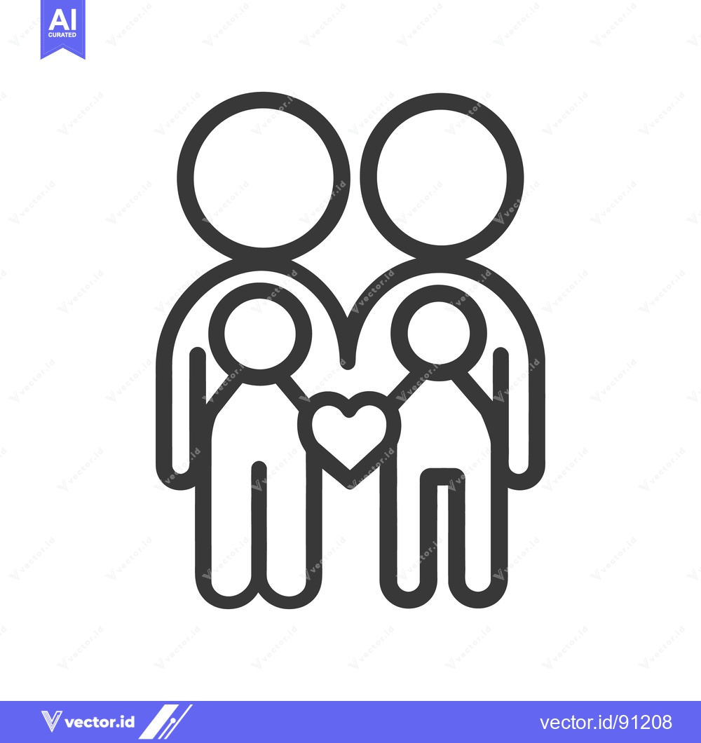 Premium Vector of A line drawing depicting a family with love and unity