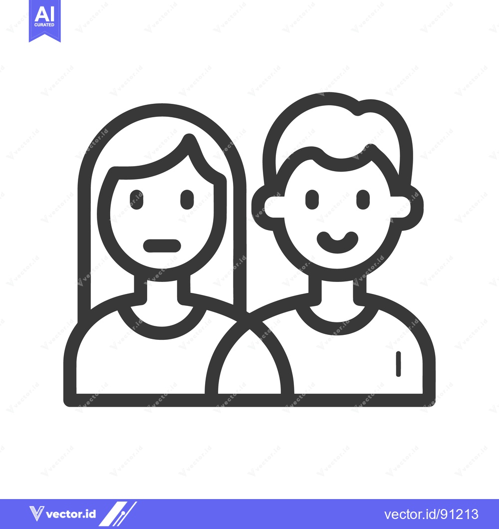 Premium Vector of Vector illustration depicting a woman and a man smiling together