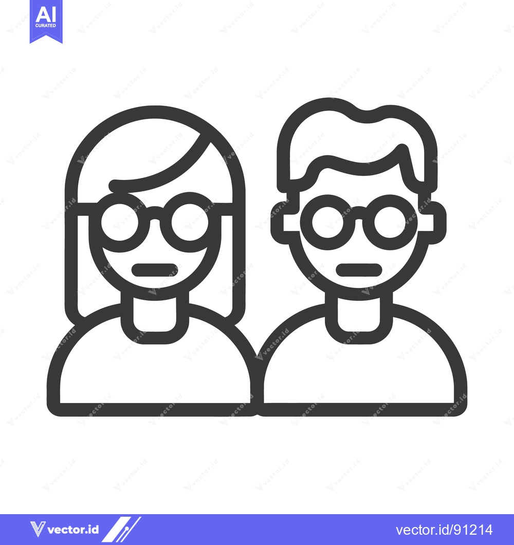 Premium Vector of Simple illustration of two people wearing spectacles together