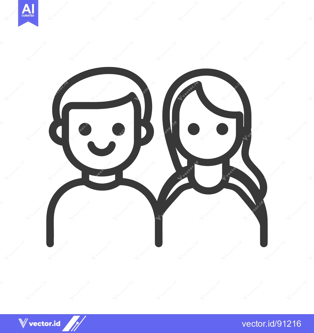 Premium Vector dari A simple illustration depicting a happy couple standing together in un
