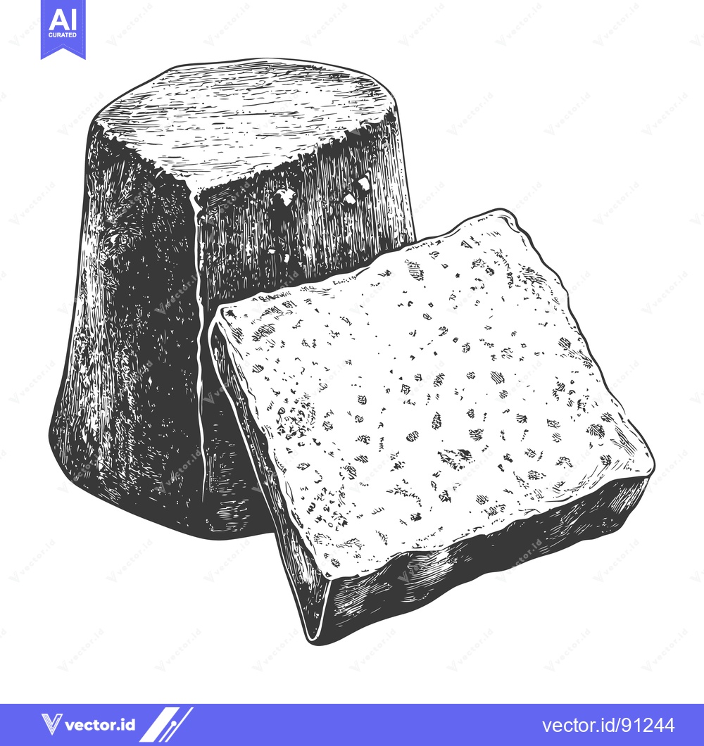Premium Vector dari Detailed drawing of two pieces of likely food product