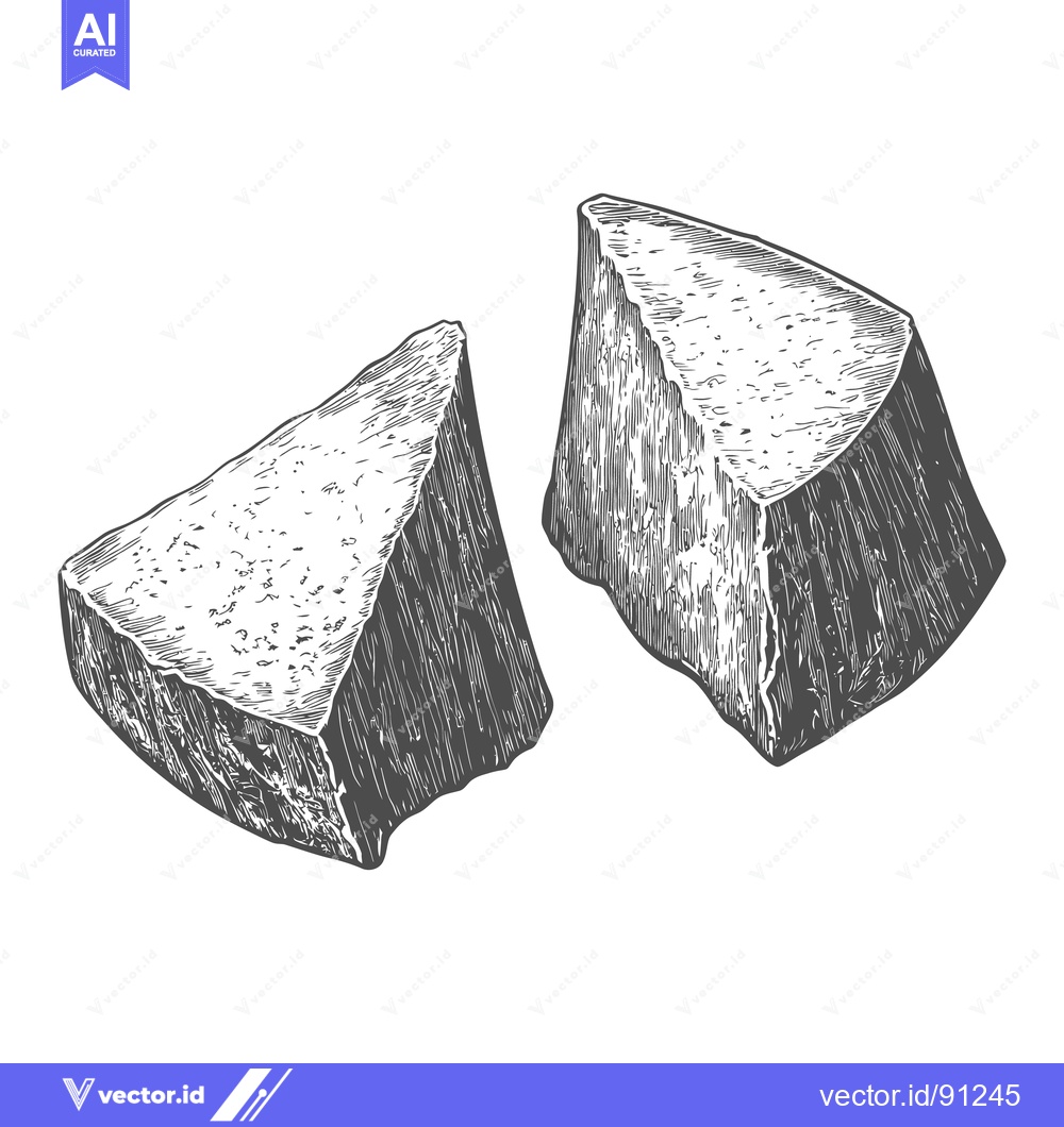Premium Vector dari Two triangular shaped textured food items isolated on white