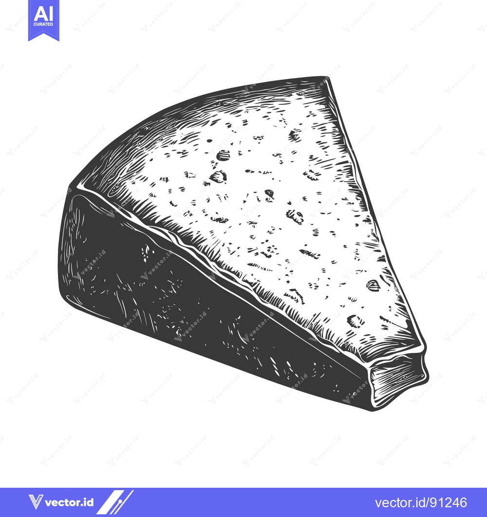 Premium Vector dari A graphic illustration of a wedge shaped piece of cheese