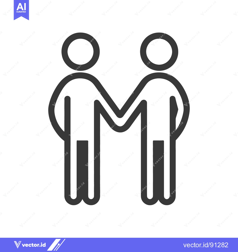 Premium Vector dari Two stylized figures symbolizing agreement and cooperation are shown