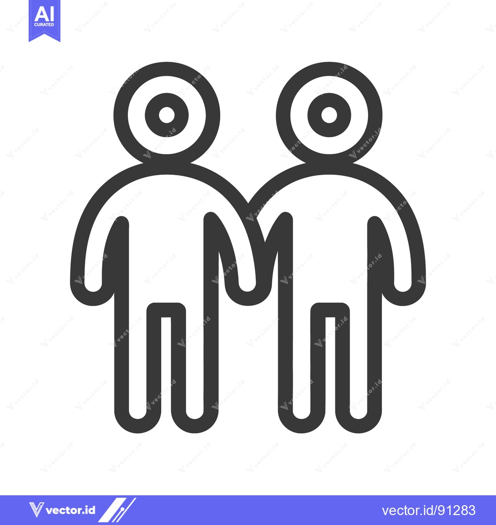 Premium Vector dari Two simplified figures holding hands together in unity