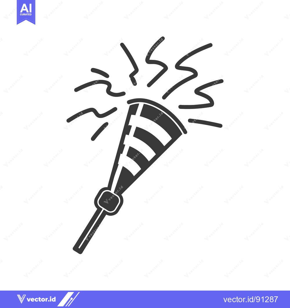 Premium Vector of A simple black and white drawing of a party noisemaker