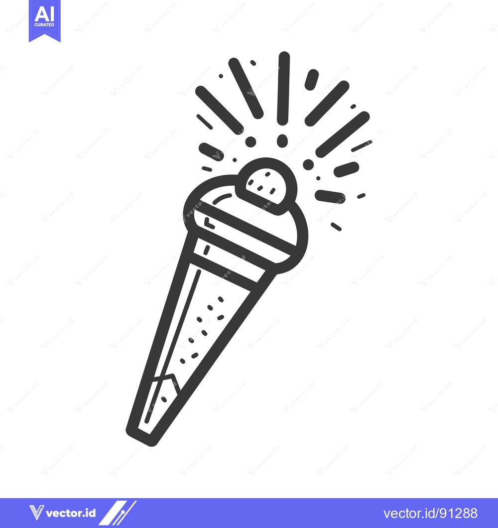 Premium Vector of An illustrated microphone with radiant rays emanating outwards and abo