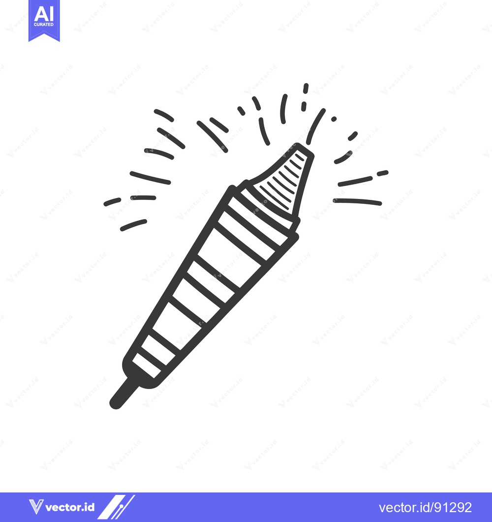 Premium Vector of A stylized illustration of a crayon emitting radiating lines