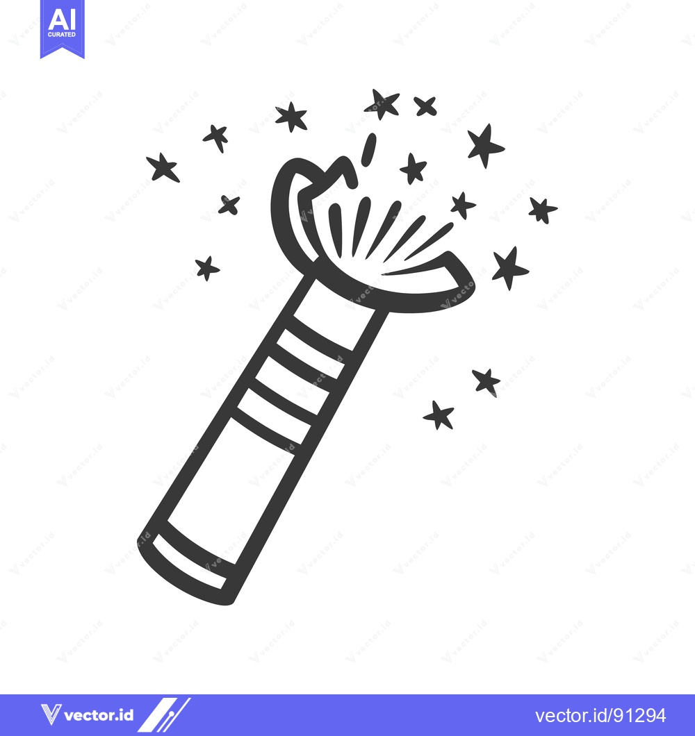 Premium Vector dari A simple drawn illustration of a magic wand with stars