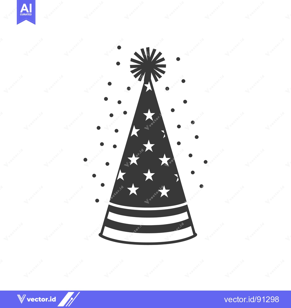 Premium Vector dari A party hat with stars and stripes against a white background