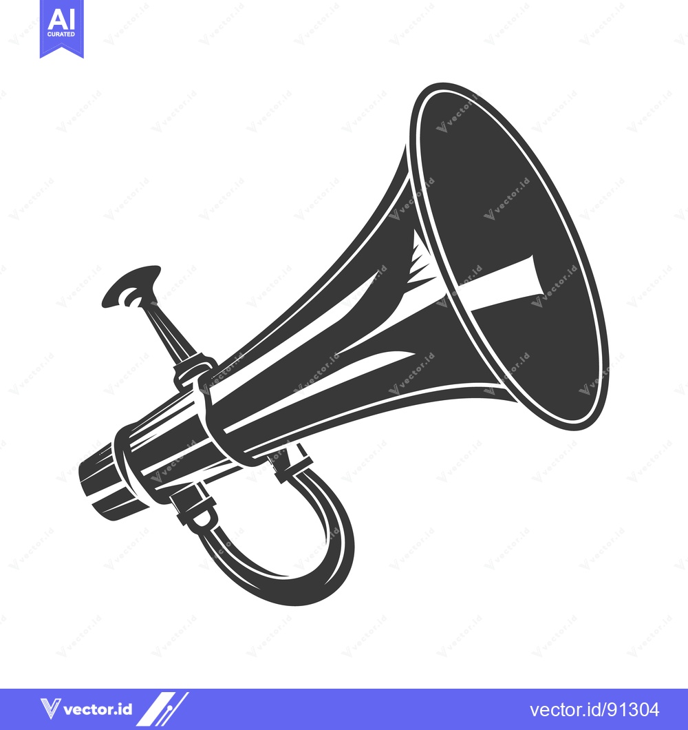 Premium Vector of A grayscale illustration of a retro style loud hailer apparatus