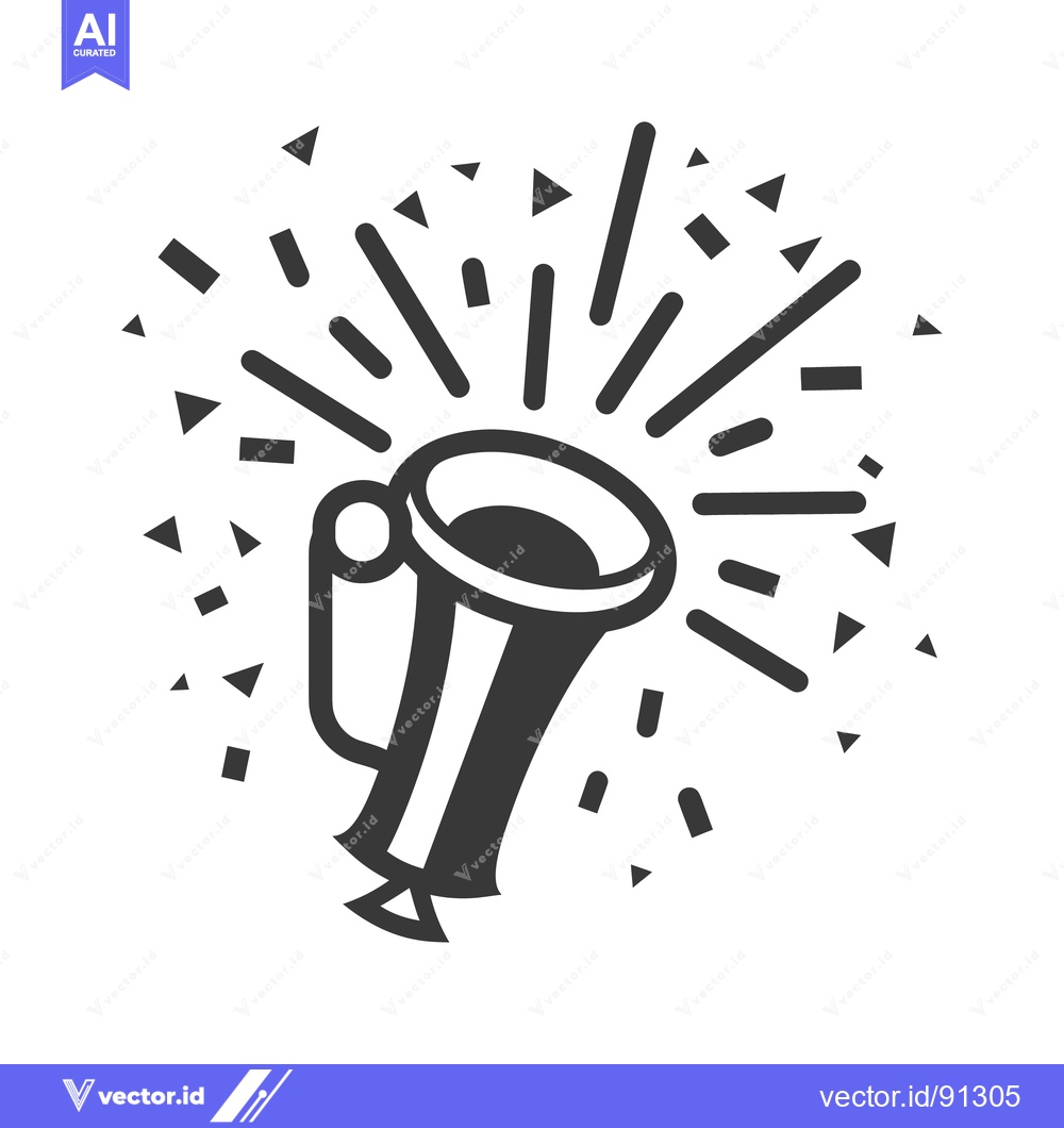 Premium Vector of A graphic image depicting a party horn and celebratory elements