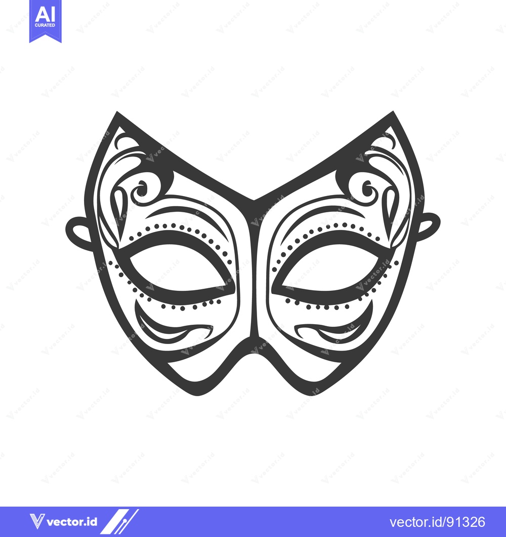 Premium Vector of A decorative masquerade mask featuring elegant swirls and dot patterns