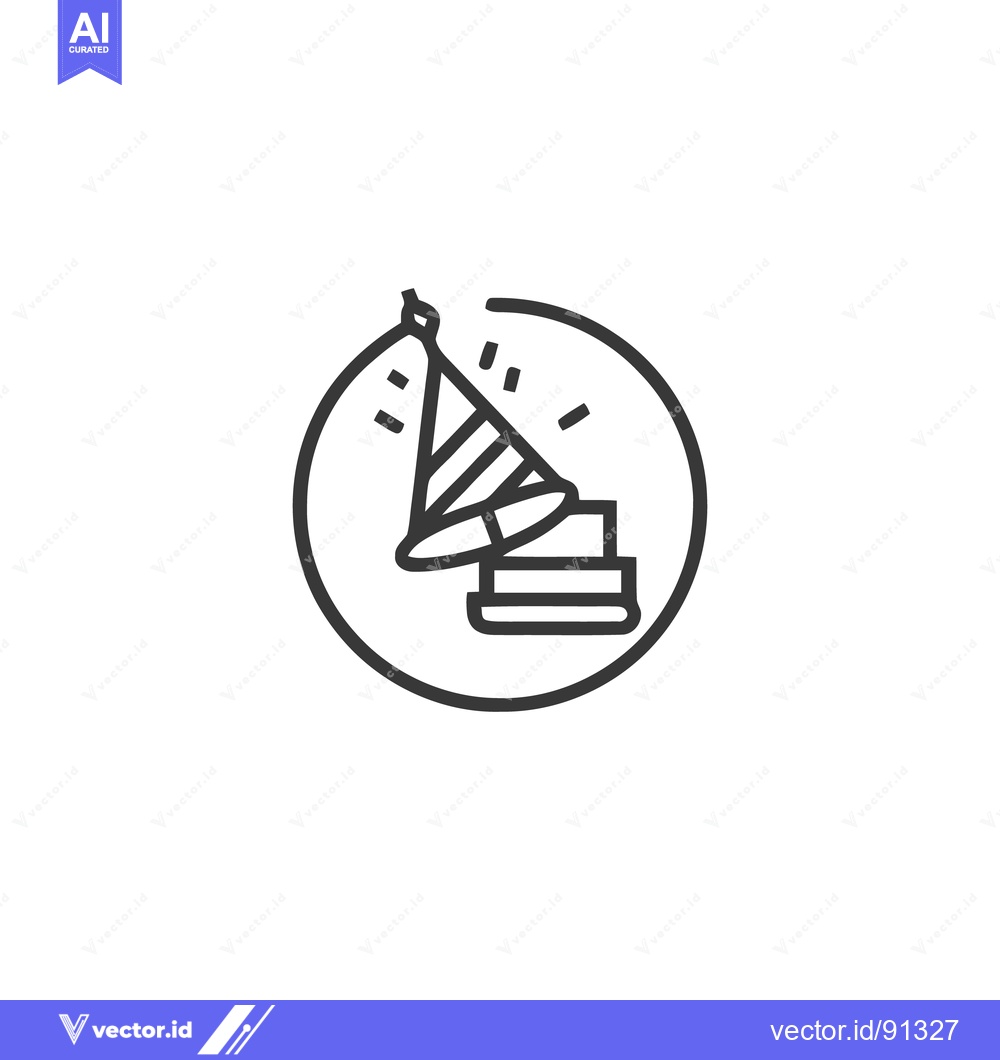 Premium Vector dari Graduation Celebration: Party Hat on Books, Minimalist Icon Design