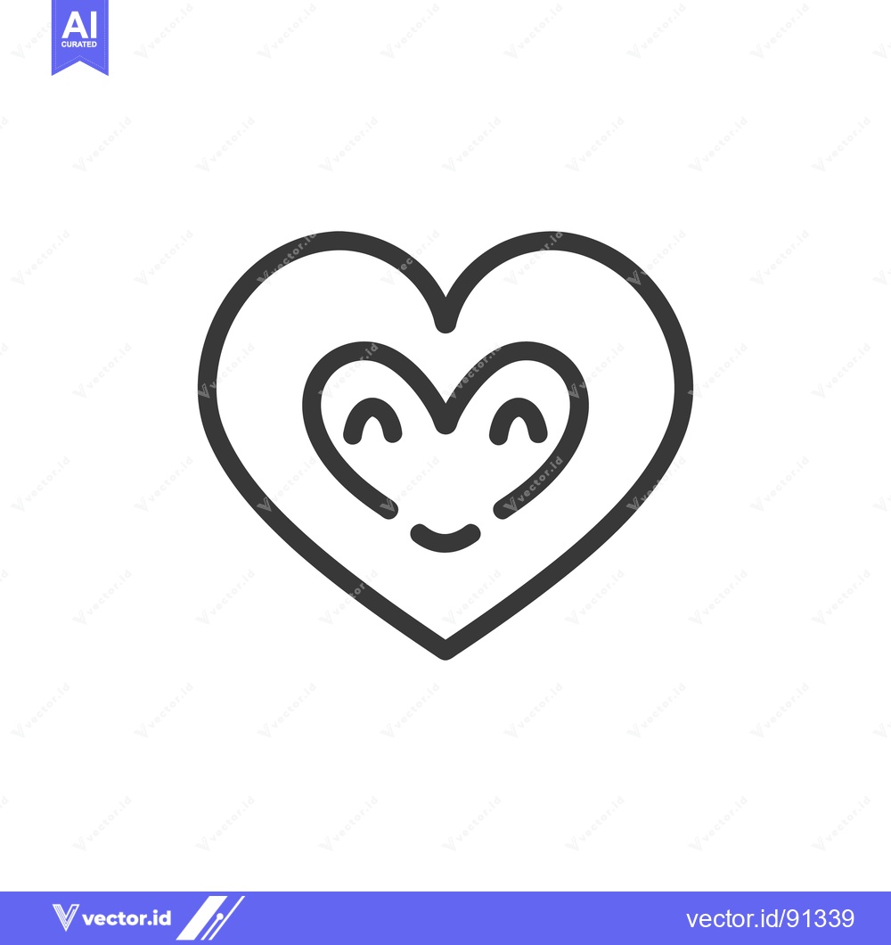 Premium Vector dari A smiling heart icon displaying a happy and loving emotion