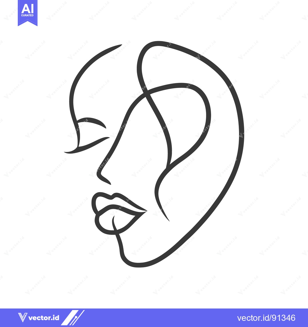 Premium Vector of A Minimalist Line Drawing Of A Woman With Closed Eyes