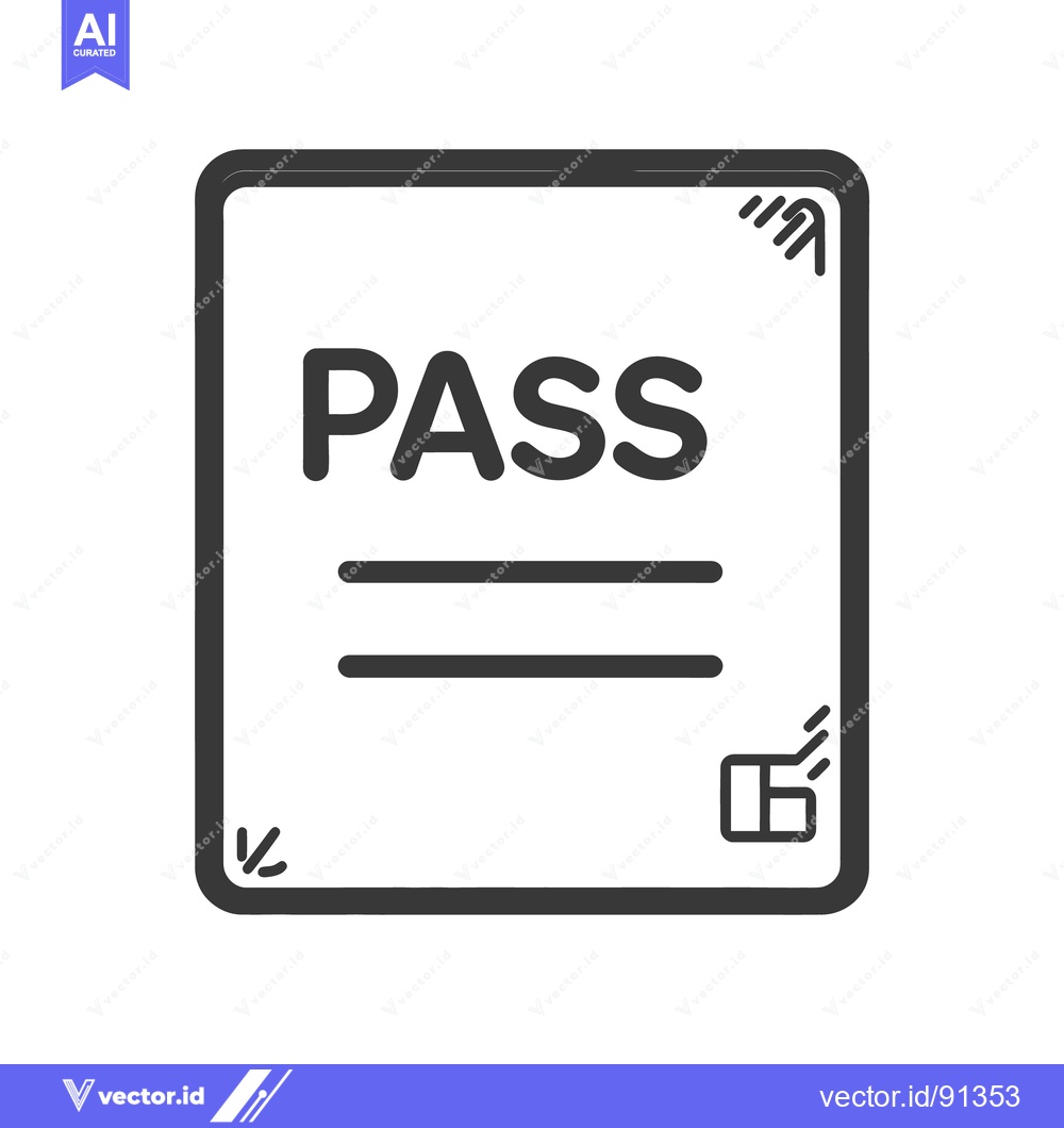 Premium Vector dari A simple line drawing showing a pass document with text
