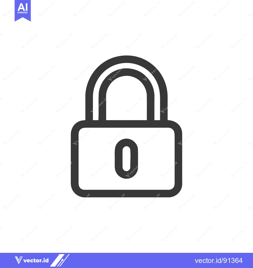 Premium Vector of Minimalist Padlock Icon: Security, Protection, and Privacy Symbol in D