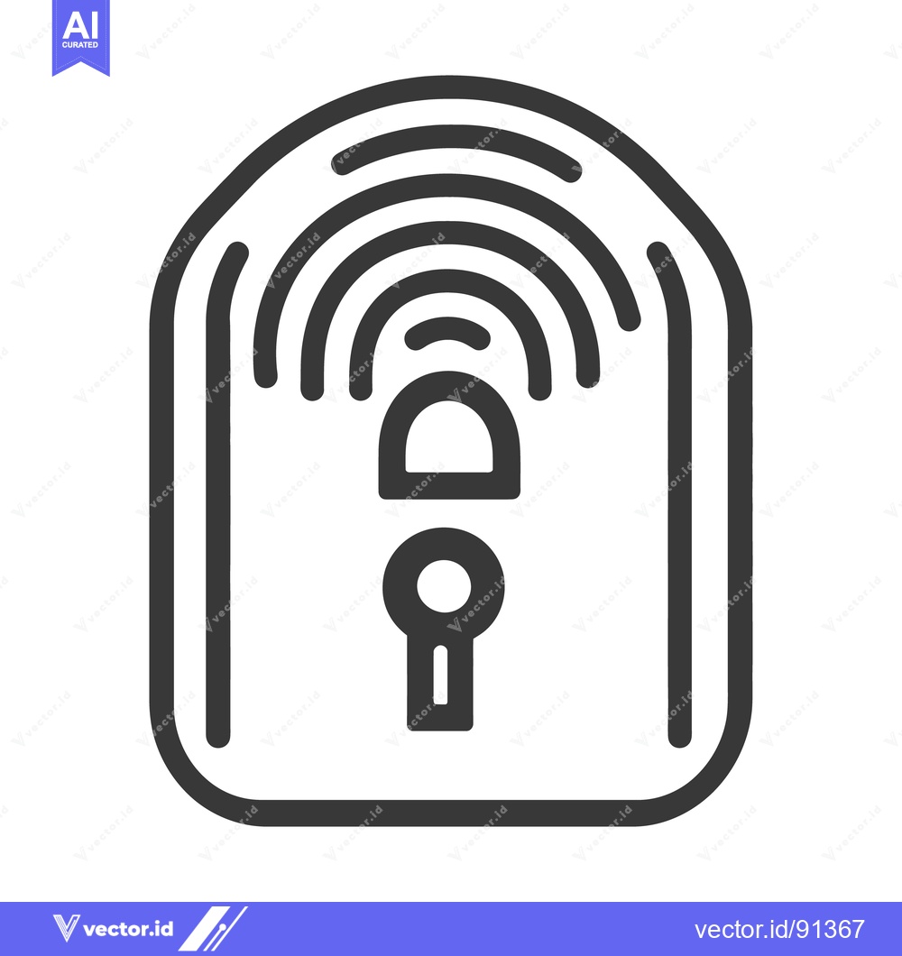 Premium Vector dari A digital lock with radio wave signals for security access