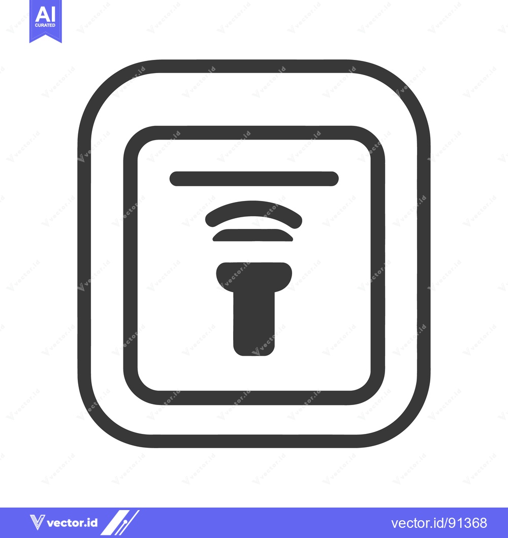 Premium Vector dari A black and white icon displaying wireless communication symbol