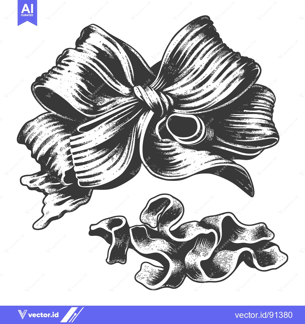 Premium Vector dari Detailed illustration featuring a decorative bow and a ribbon element