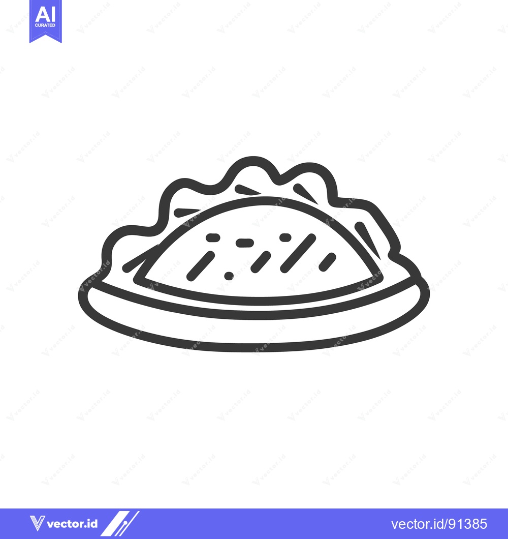 Premium Vector of A simplified illustration depicting a savory folded food item