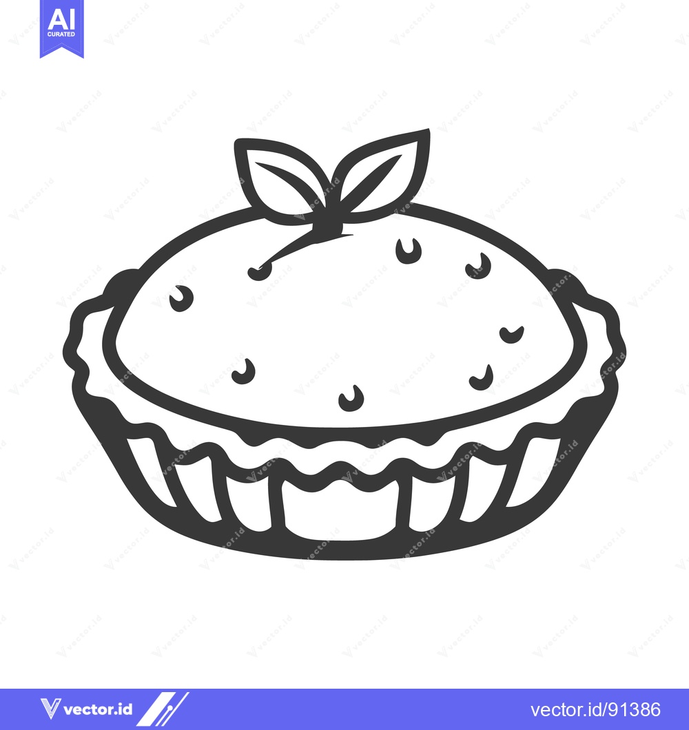 Premium Vector dari A stylized illustration of a delicious baked dessert pie