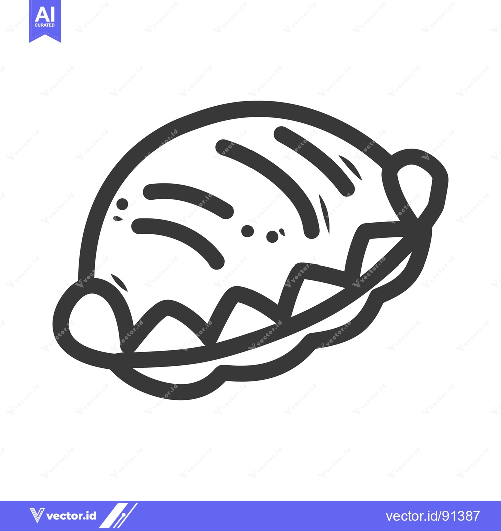 Premium Vector dari A simple black and white illustration of a delicious dumpling