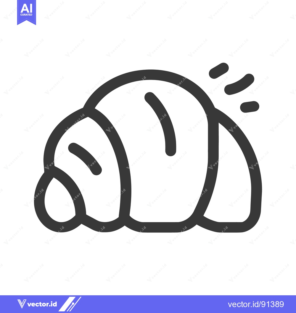 Premium Vector dari A simple line drawing of a delicious croissant pastry