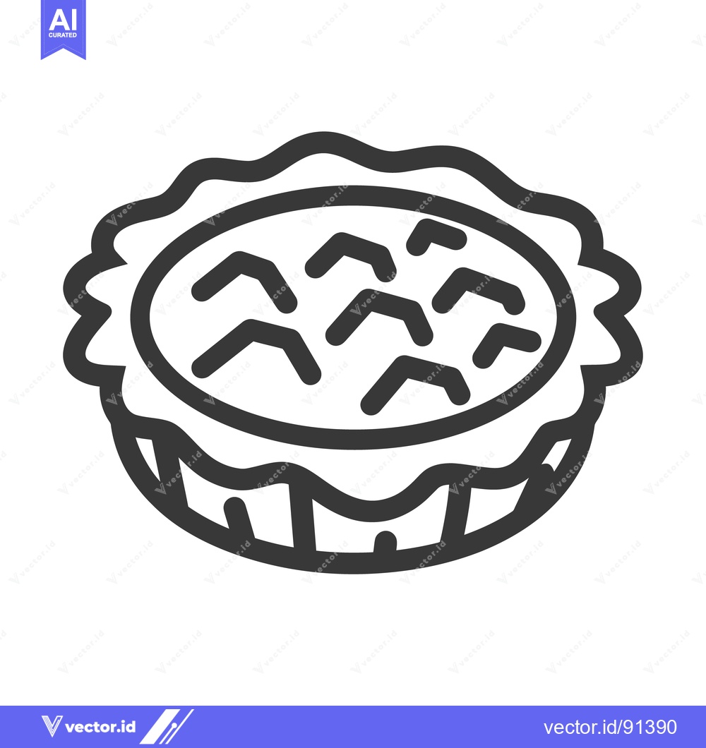 Premium Vector dari A simple illustration depicting a pie baked within a fluted crust