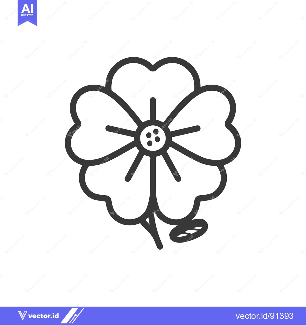 Premium Vector dari Simple black and white illustration depicting a stylized four petaled