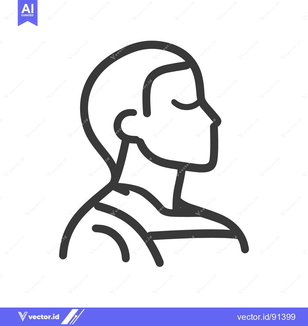 Premium Vector of A simple line drawing showing the side view of a person