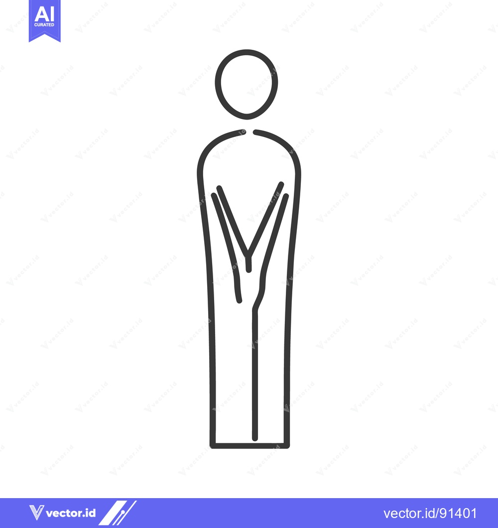 Premium Vector dari Simple black outline depiction of a human standing upright