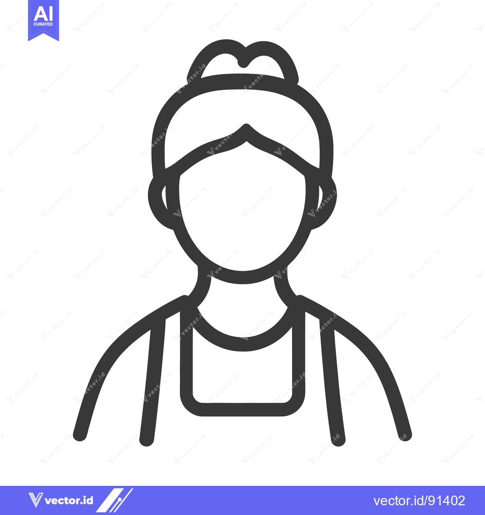 Premium Vector of A graphic illustration depicts a woman with her hair in a bun