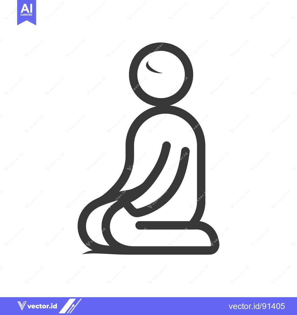 Premium Vector of A minimalistic black and white illustration of a seated person meditat