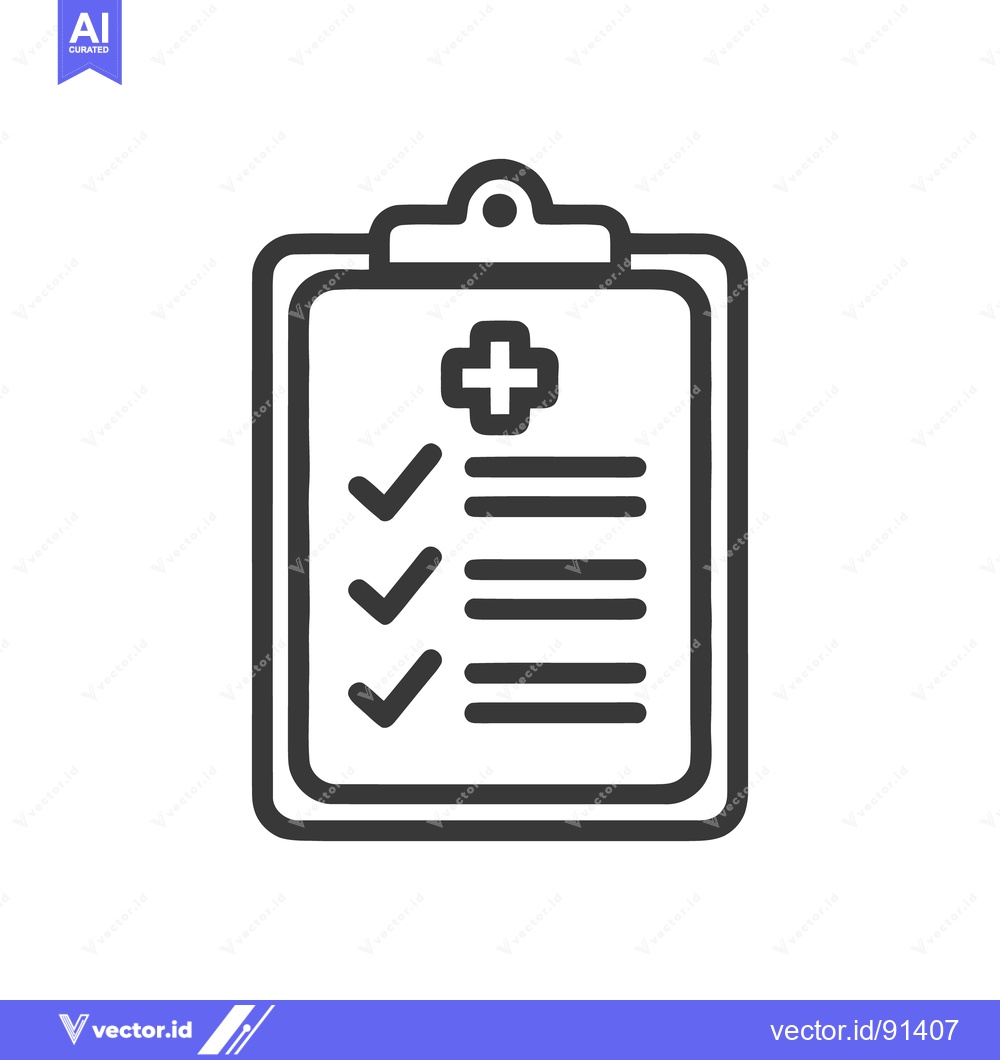 Premium Vector dari Medical Checklist Icon: Clipboard with Cross and Checkmarks, Isolated
