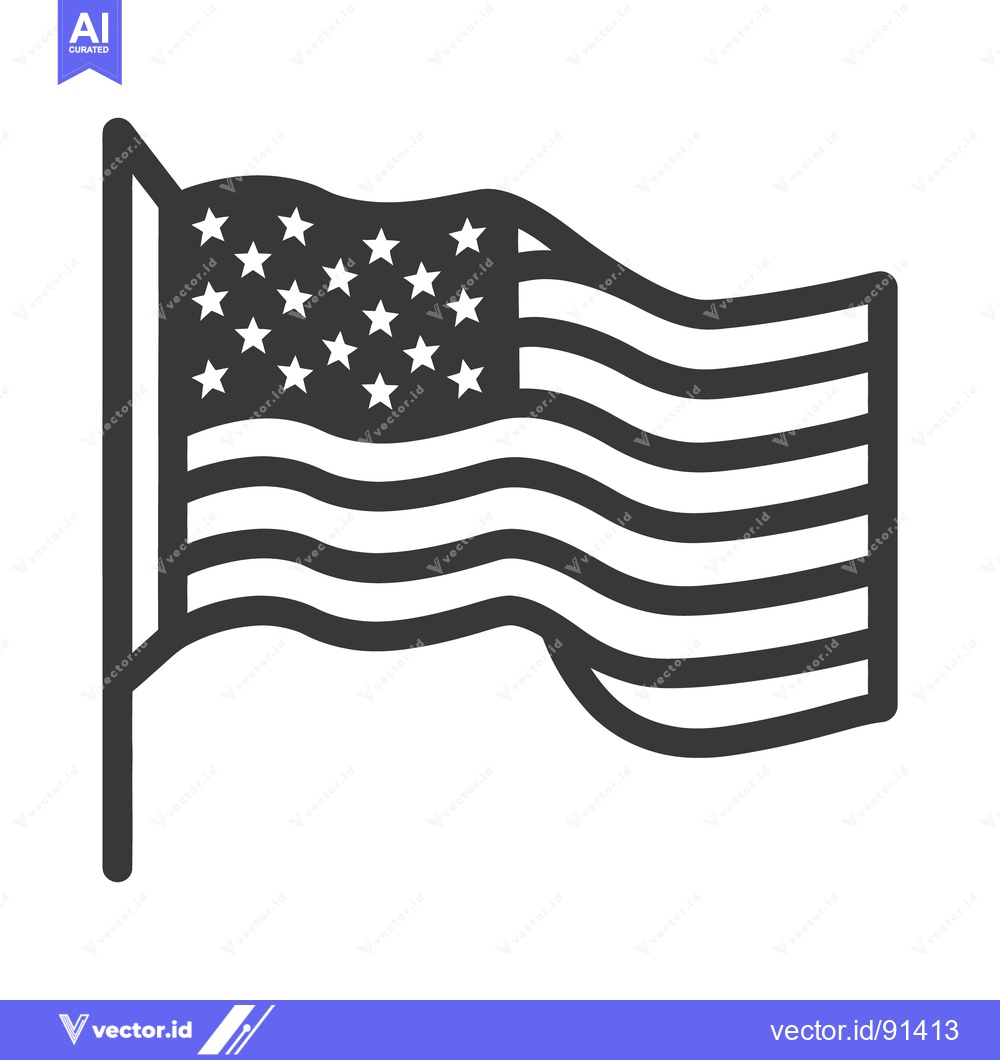 Premium Vector dari A black and white illustration of a waving national flag