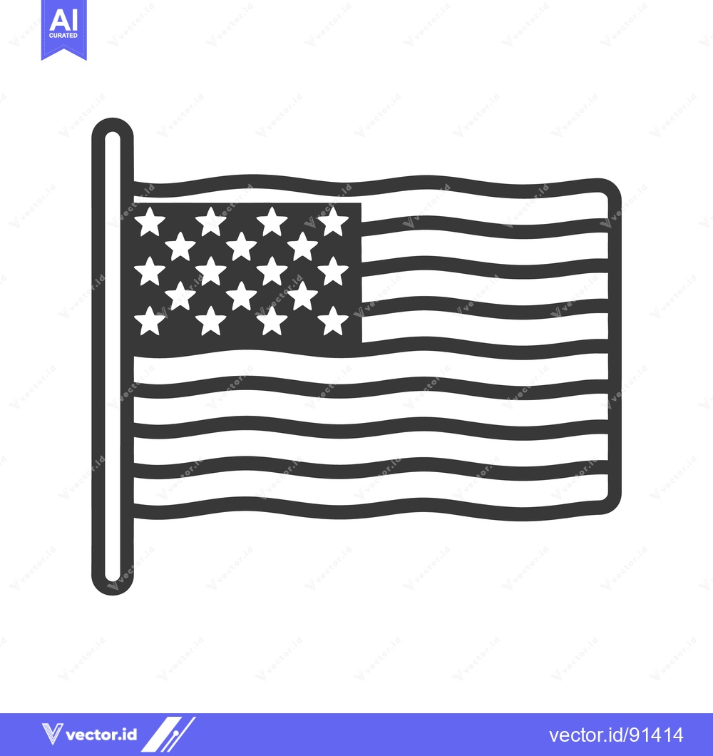 Premium Vector dari The illustrated image depicts a simple flag with stars and stripes