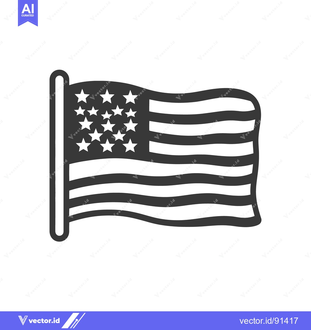 Premium Vector of A simple graphic depiction of a waving flag on a pole