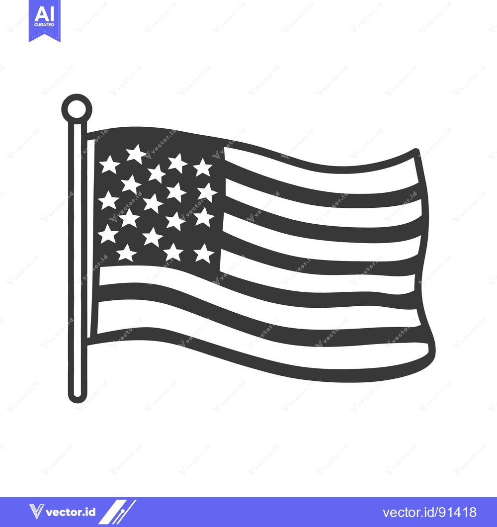Premium Vector dari A black and white drawing of a waving striped flag