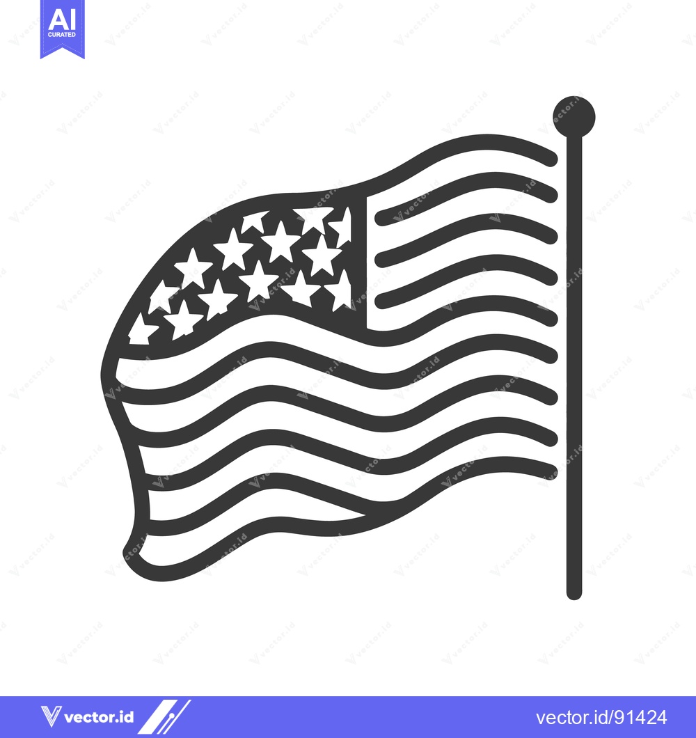 Premium Vector dari An illustrative vector graphic of a waving stars and stripes flag