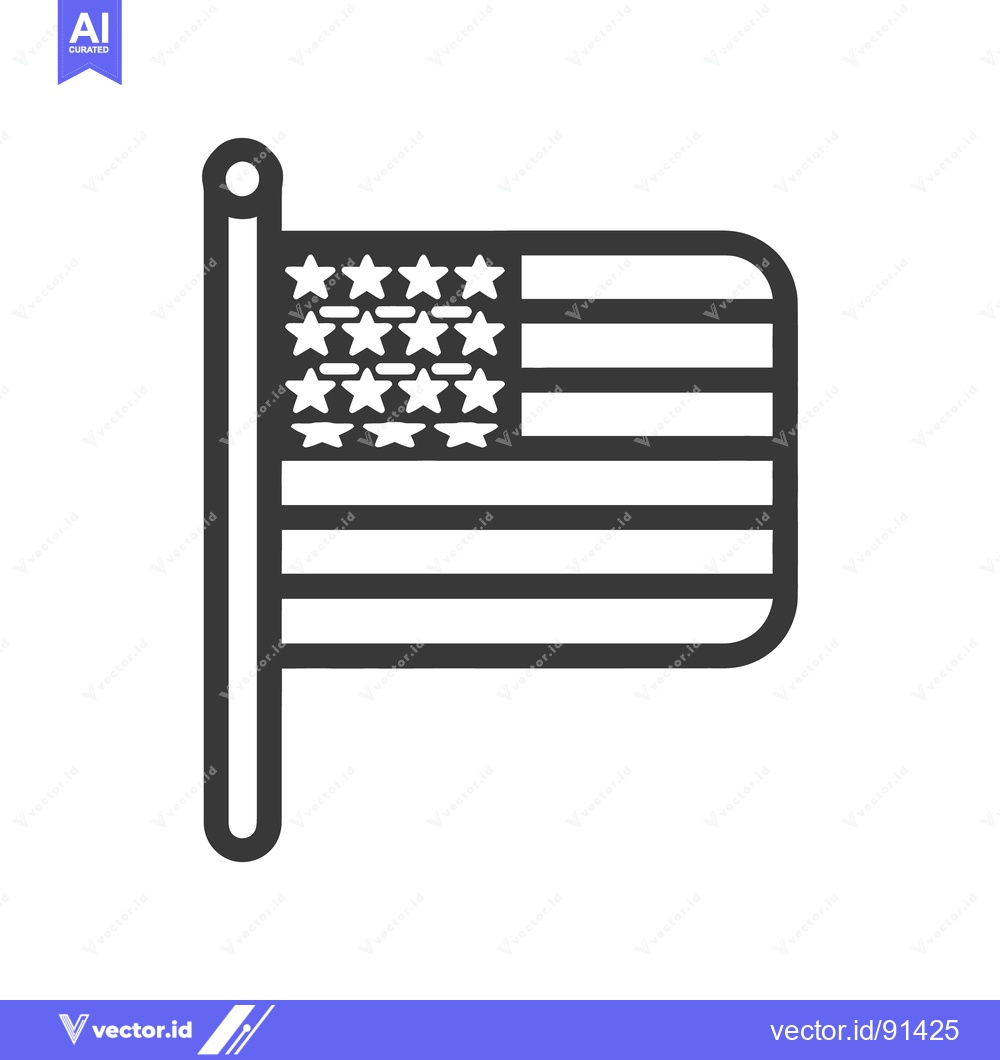 Premium Vector dari A simple monochrome illustration showing the flag on a pole