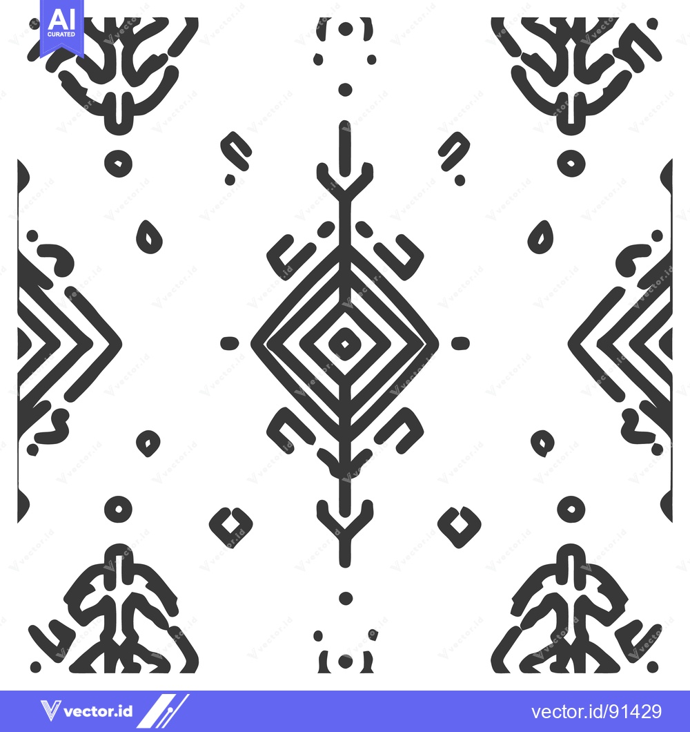 Premium Vector dari Bold Geometric Pattern: Tribal-Inspired Design with Diamond Center and