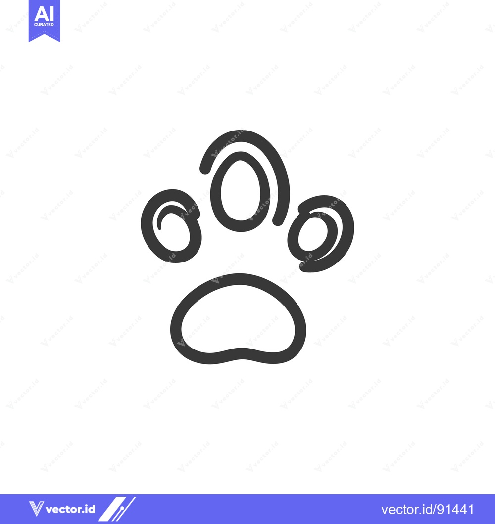 Premium Vector dari A Simple Graphic Depicting a Feline or Canine Paw Print