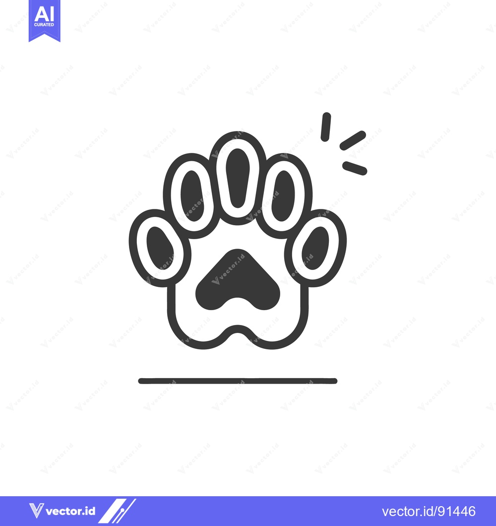 Premium Vector dari A simple black and white illustration of a paw print icon